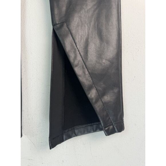 Anthropologie Avec Les Filles High-Waisted Faux Leather Slit Leggings Size S - Picture 4 of 14